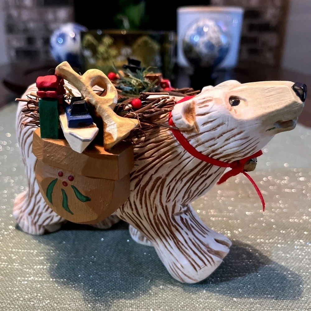 David Frykman Portfolio 1998 Christmas Collection Polar Bear w/Gifts 1998~EUC